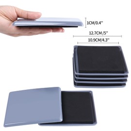 Ezprotekt Furniture Sliders for Carpet, 8 Pack 5" Furniture Movers Sliders, Heavy Duty Reusable Carpet Sliders, Furniture Glides for Sofa Bed Couch Fridge, Move Your Item Easy & Safely (Light Blue)