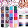2mm Mini Nail Rhinestones and Resin Jelly Rhinestones, Rainbow Gems