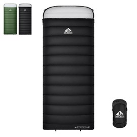BUERTS Down Sleeping Bag for Adults 680FP Ultralight Portable Cold Weather Sleeping Bag, Envelope Style with Compression Sack for Camping Hiking Mountaineering Backpacking Expedition (Black)
