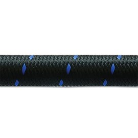 Vibrant Performance 11992B Nylon Braided Flex Hose (5ft Roll of Black Blue ; AN Size: -12; Hose ID 0.68")