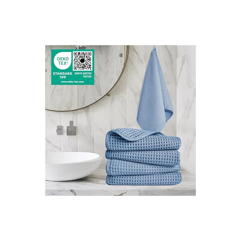 Polyte Toalla de Manos Microfibra Waffle Secado Rápido 430 gsm
