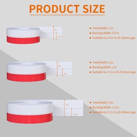 Elvone Weather Stripping, Door Draft Stopper Silicone Seal Strip for House and Glass Shower Doors for Collision and Side Gaps of Door and Windows, 36FT(L)，2 in(W)，White