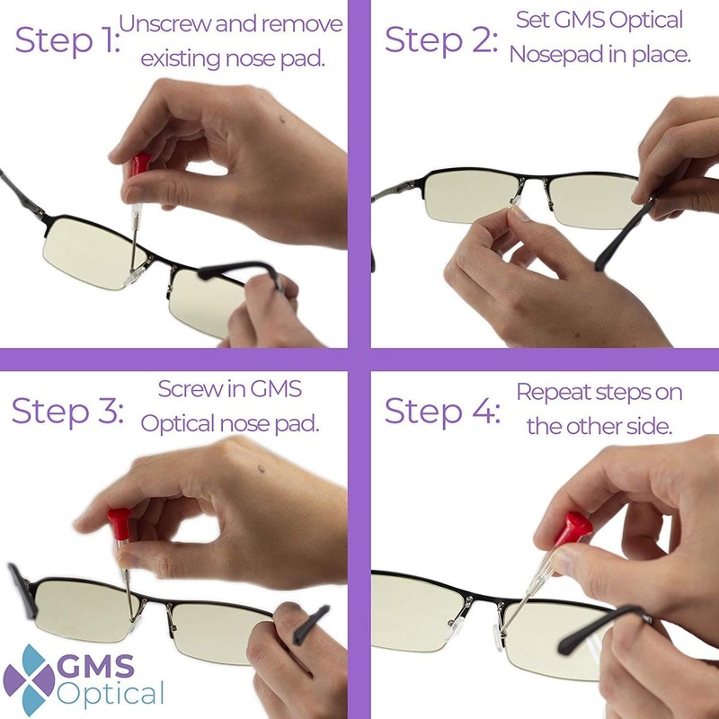 GMS Optical 11mm Tear Drop Screw in Nose Pads for