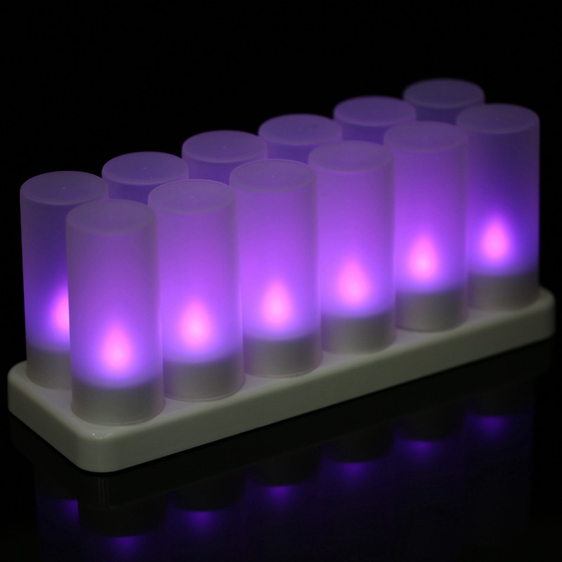 Colourful LED Candle Light Rechargeable Simulation Flameless Tea Candle Lights