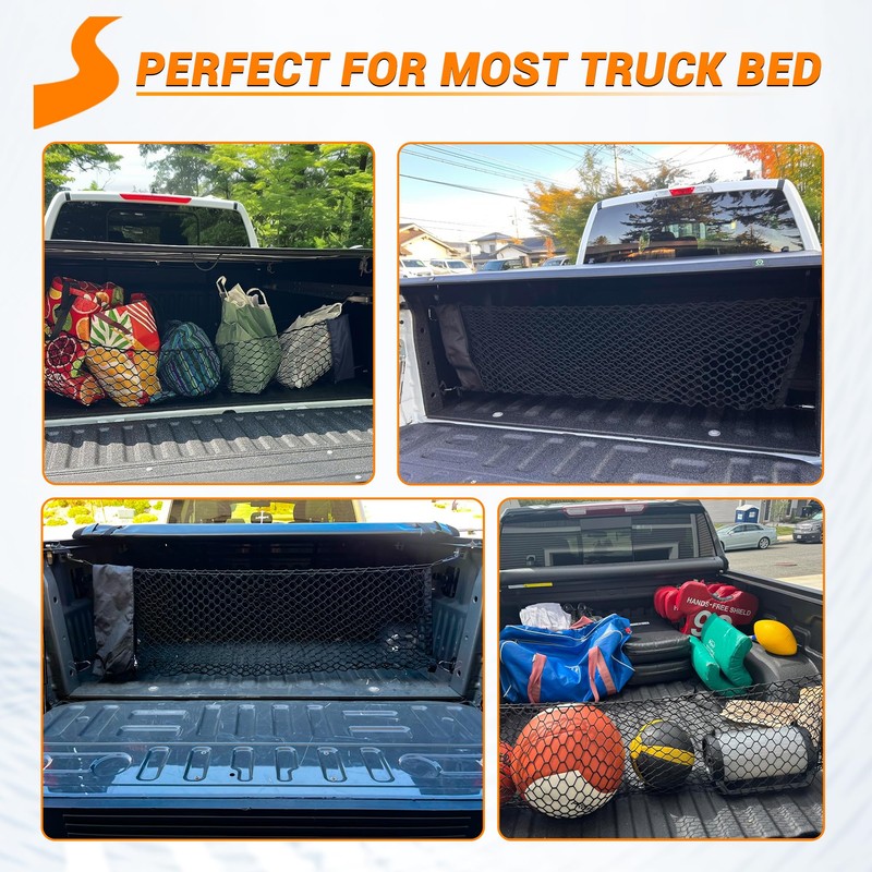 SS VISION Truck Bed Cargo Net, Truck Bed Storage Net