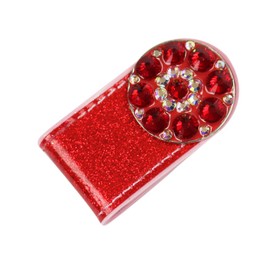 GOLTERS Bling Golf Ball Marker with Golf Hat Clip (Red)