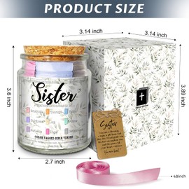 Sister Birthday Gifts – Bible Verse Jar, Christian Gifts for Women, Inspirational Gift for Sis, Bestie, Sister-in-law, BFF, Best Friend, Teen Girls, Easter & Christmas Stocking Stuffers