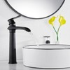 Black Bathroom Faucet GGStudy Single Handle One Hole Farmhouse Waterfall