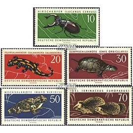 DDR 978-982 (complete.issue) 1963 Protected Animals (Stamps for collectors) Amphibians / reptiles / dinosaurs