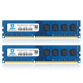 PC3L 10600U DDR3L 1333MHz 16GB Kit (2x8GB) UDIMM RAM CL9 1.35V 240-Pin Non-ECC Unbuffered 2RX8 Dual Rank Desktop Memory Modules Blue-8GBx2-10600UL