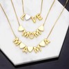 Gold Plated Pendant Mom Necklace Dainty MAMA LOVE Heart Charm