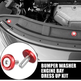 X AUTOHAUX 10pcs Fender Washer Bumper Washer M6 Bolts Engine Bay Dress Up Kit Aluminum Red