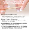 French Style False Nails, Short Stick on Nails, 24pcs Square