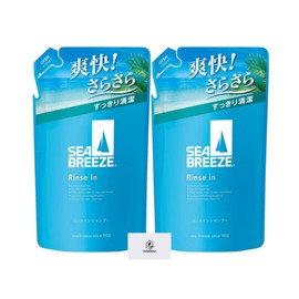SEABREEZE Sea Breeze Rinse In Shampoo Refill 11.2 fl oz (330 ml) Set of 2 with Aronheur Original Mask Case