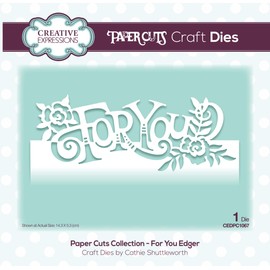 Creative Expressions Paper Cuts Collection - for You Edger - Cutting Dies, Silver, 14.3 X 5.3 cm Largest die