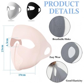 3Pcs Full Face Mask Shield Sunscreen Face Mask for Women, UV Protection Womens Sunscreen Face Veil for Hiking Dustproof Breathable Ultraviolet