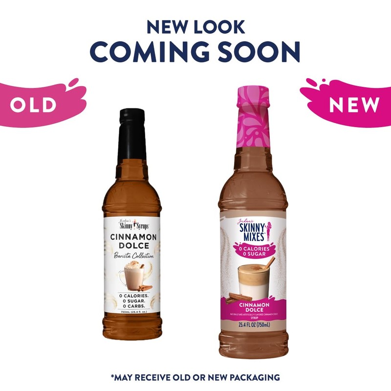 Jordan's Skinny Mixes Syrups Sugar Free Coffee Syrup, Cinnamon Dolce