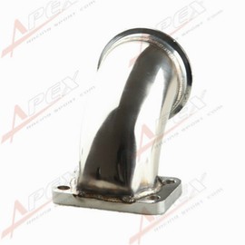 No-Name 3" Inch V-Band To T3 Turbo Stainless Steel Exhaust 90Deg Elbow Adapter Flange