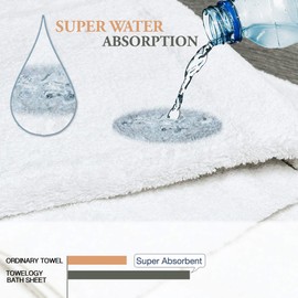 Towelogy® BR01 100% Egyptian Cotton Bath Towels Bale Set 550 GSM Hotel Quality Collection Machine Washable Bright White Barton (2 Bath Towels 70x135cm)