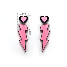 Adoshine Heart Earrings Dangle Earrings Acrylic Cute Hot Pink Rave Earrings Heart Shaped Earrings Women Valentine's Day Gift