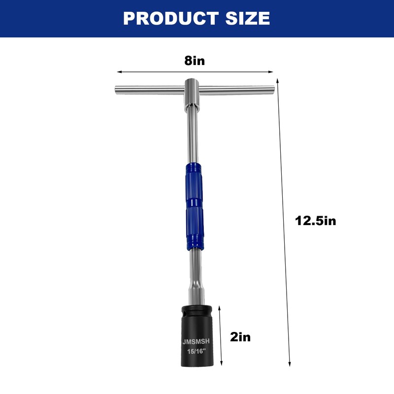 JMSMSH 5-Point Impact Socket T-Handle - Heavy Duty Wrench for