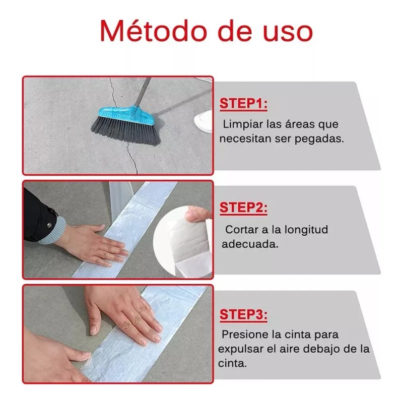 Cinta Impermeable Tapa Goteras 20cm X 10mts Plateado Lisa