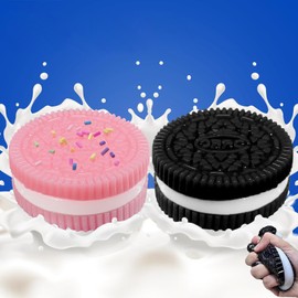 2 PCS Taba Squishy,Squishy,Fufu Squishy,Oreo Squishy,Taba Squishy Oreo,Perfect Desktop Accessory for Anxiety and Stress Relief (Black and Pink)