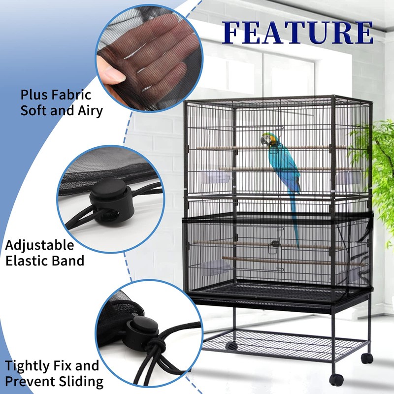 Daoeny Large Bird Cage Cover, Bird Cage Seed Catcher, Adjustable