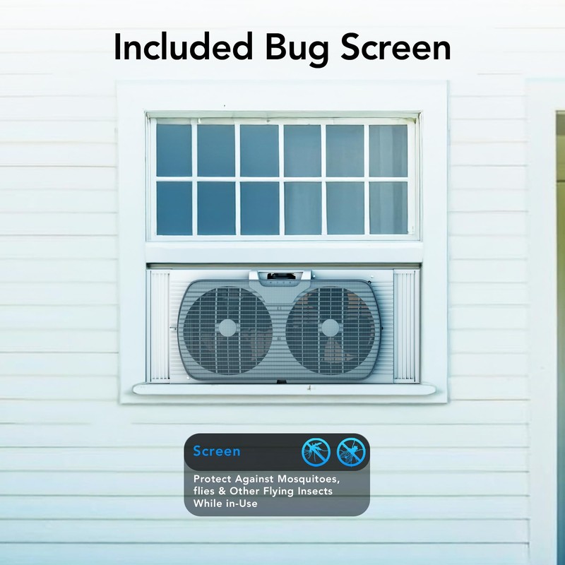 Comfort Zone Window Fan for Bedroom, 9 inch 3 Speed