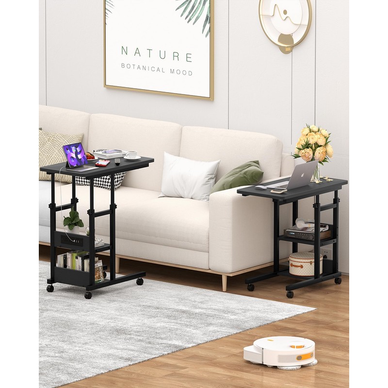 C Shaped End Table Height Adjustable - Couch Side Table