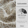 Elrene Home Fashions Giovanni Medallion Block Print Linen Blend Blackout