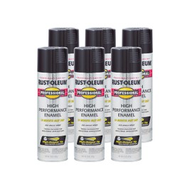 Rust-Oleum Rust-Oleum 7579838-6PK Professional High Performance Enamel Spray Paint, 15 oz, Gloss Black, 6 Pack