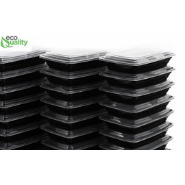 Reusable 28 oz Food Storage 20 Pack Containers with Lids by EcoQuality – Rectangular BPA Free Freezer, Microwave & Dishwasher Safe – Airtight & Watertight Stackable, Lunch Meal Prep, To-Go, Bento Box