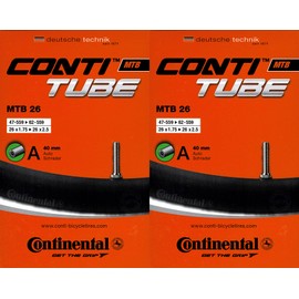 2 x Continental MTB 26 Inner Tube 26 Inch AV (47/62-559) AV 40 mm