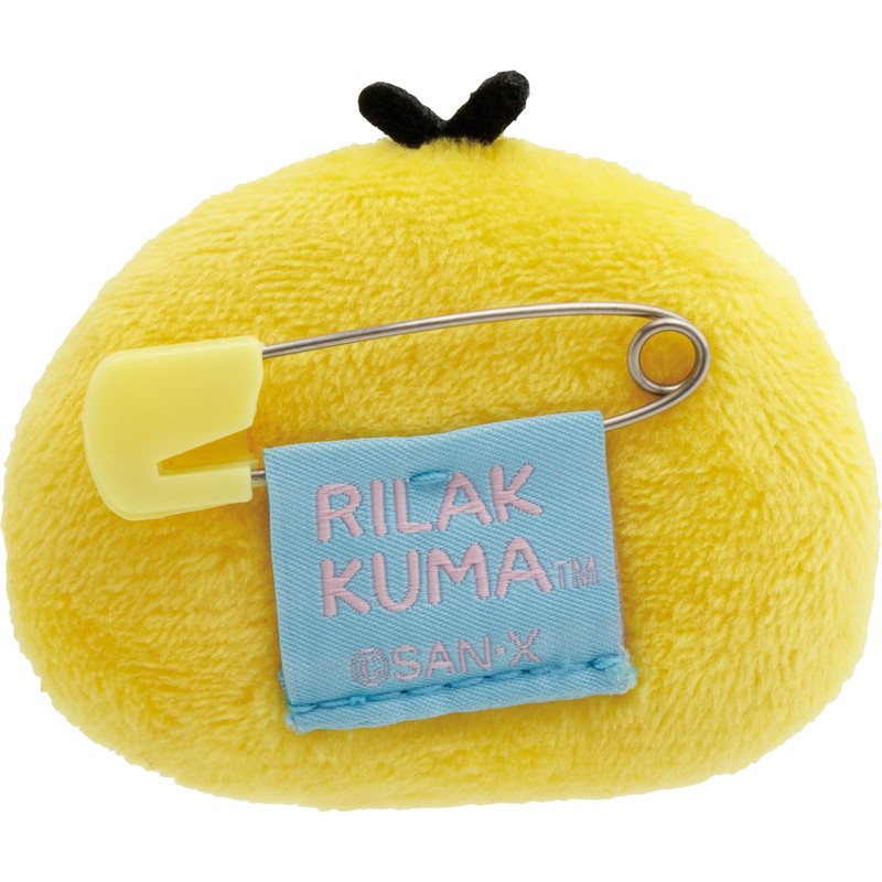 San-X Rilakkuma Emojizu Plush Stuffed Toy Badge Kiiroitori B AB27106