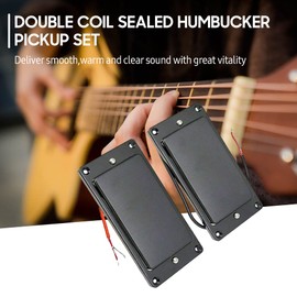 SIUKE MX0310D 2Pcs Guitar Sealed Humbucker Pickups Double Coil Bridge & Neck Pickup Set for LP Electric Guitar Parts Replacement,Mini Humbucker Pickup Set,Pickup, Black