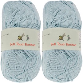 JubileeYarn Soft Touch Bamboo Rayon Yarn - 100g/Skein Fingering Acrylic Blend - Fair Skies - 2 Skeins