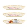Melamine Serving Tray Art Trays,3 Pack Stackable Food Tray ,
