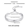 ENSKEFEN Hammered Silver Bar Bracelet for Women Adjustable Slider Bangle