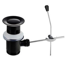 Hibbent Universal Drain Fitting, Pop-Up Valve for Sinks and Washbasins with and without Overflow, Brass Drain Valve with Installation Instructions (English language not guaranteed)