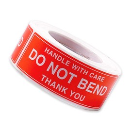 Lstycoy Handle with Care Do Not Bend Thank You Sticker Labels, Fragile Stickers for Shipping, Moving, Packing Box, 1x3 inch, 250 Per Rolls