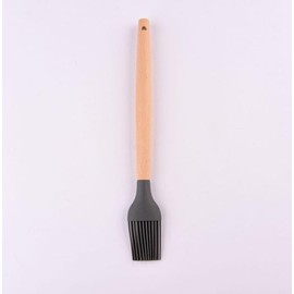Silicone Oil Brush with Wooden Handle,Durable Basting Brush Pastry Brush,Easy to Clean for Cooking Baking Grilling (Gray)