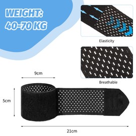 DMNQ Pack of 4 Wrist Bandages, Wrist Bandage, Wrist Bandage, Breathable and Adjustable, Sweat-Absorbing and Skin-friendly, Relieves Pain (Black)