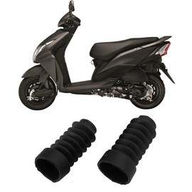 Front Fork Gaiter Protector 2 Pieces Motorcycle Shock Absorber Dust Cover Rubber Replacement for DIO 18/27/28/34/35 (Black)