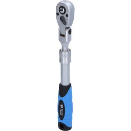 BRILLIANT TOOLS BT021997 3/8 Inch Telescopic Reversible Ratchet with Flexible Head (250-350 mm) [Powered by KS Tools]