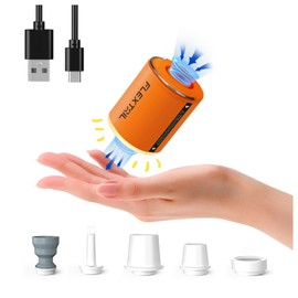 FLEXTAILGEAR FLEXTAILGEAR Portable Air Pump with Camping Lantern Tiny Pump 2X 4kPa Air Pump for Inflatables Rechargeable Air Mattress Pump with Magnetic Design for Sleeping Pads, Pool Floats, Swimming Rings(OG)