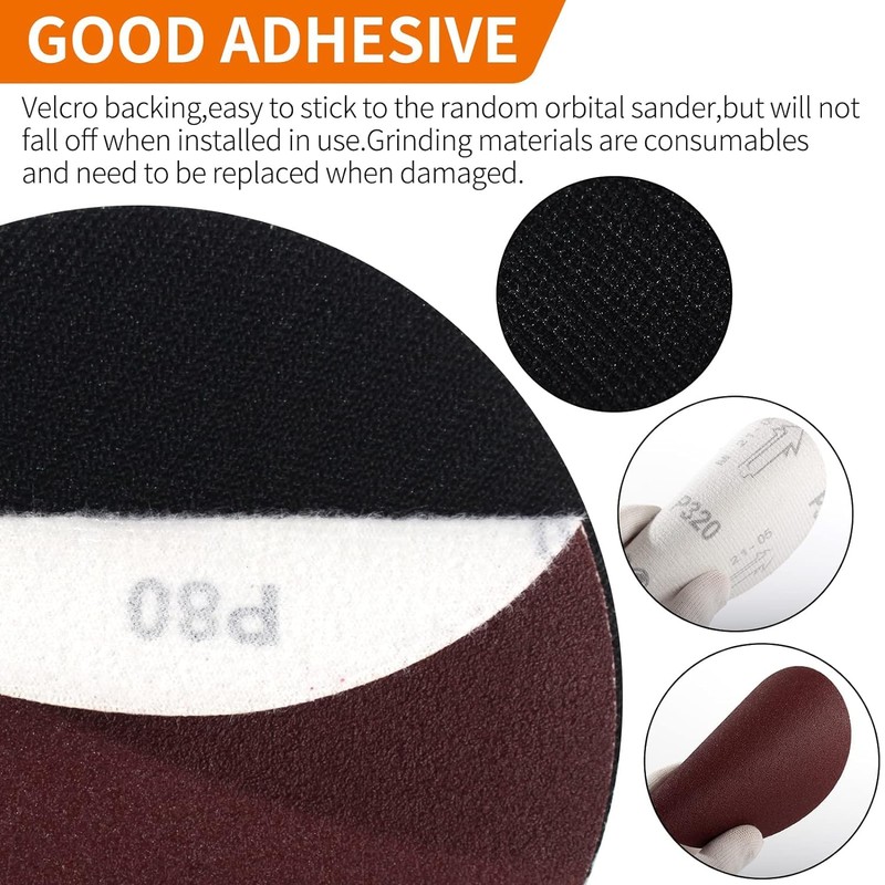 Pomsare Upgraded 80PCS Angle Grinder Sanding Discs with Drill Sanding