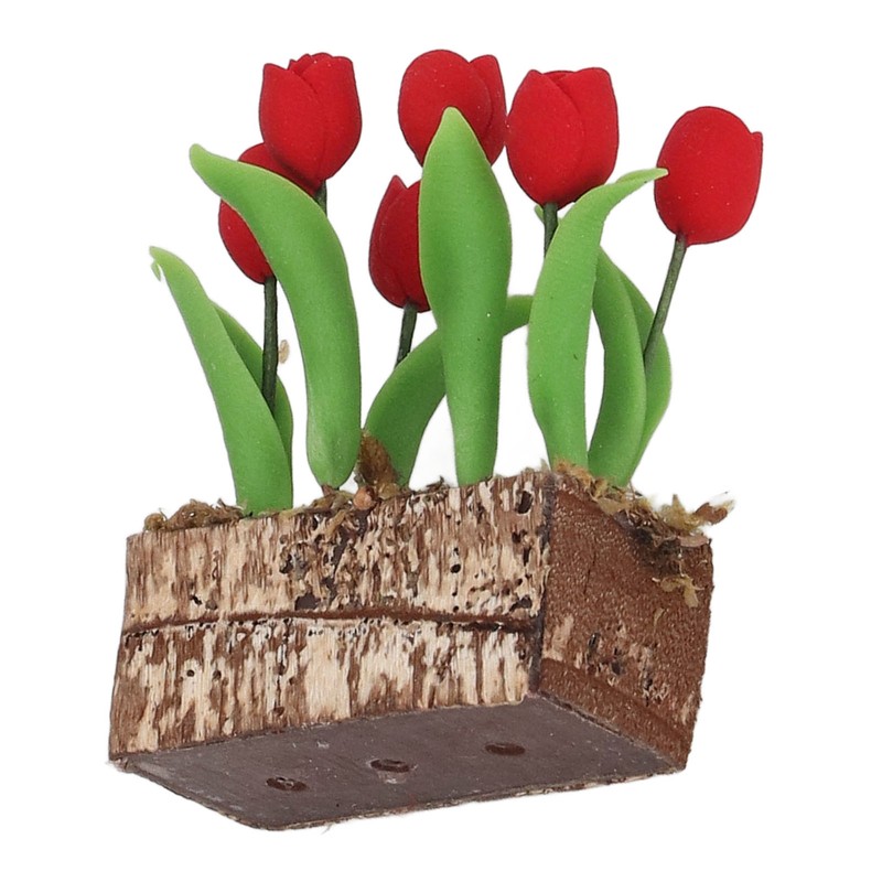 Artificial Tulips Flower Ornament 1:12 Doll House Garden Decor Simulated