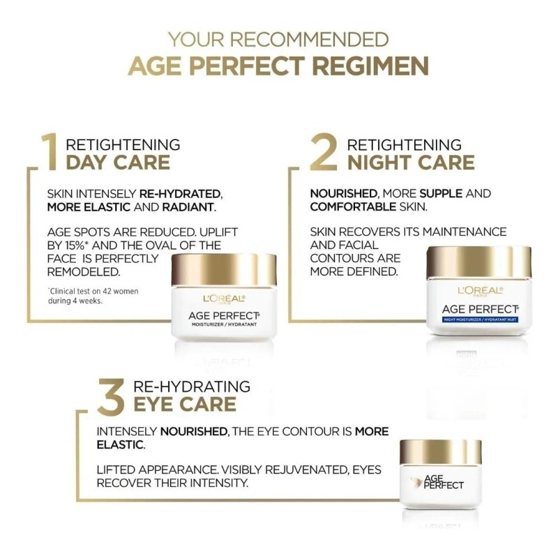 Humectante Facial Antienvejecimiento LOral Paris ageperfect Momento de aplicacin Da