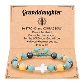 D Dongjiangjin Gift Granddaughter Gifts from Grandma Granddaughter Bracelet 1st 4 3 6 7 8 9 Year Old Girl Gifts Birthday Christmas Preschool Graduation Gifts Jewellery for Girls Cross Bracelet
